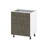 Hugo&Borg Savane 27-in W x 34.5-in H x 24-in D Textmel 4-Drawer Base Fully Assembled Cabinet (Flat Panel Style)