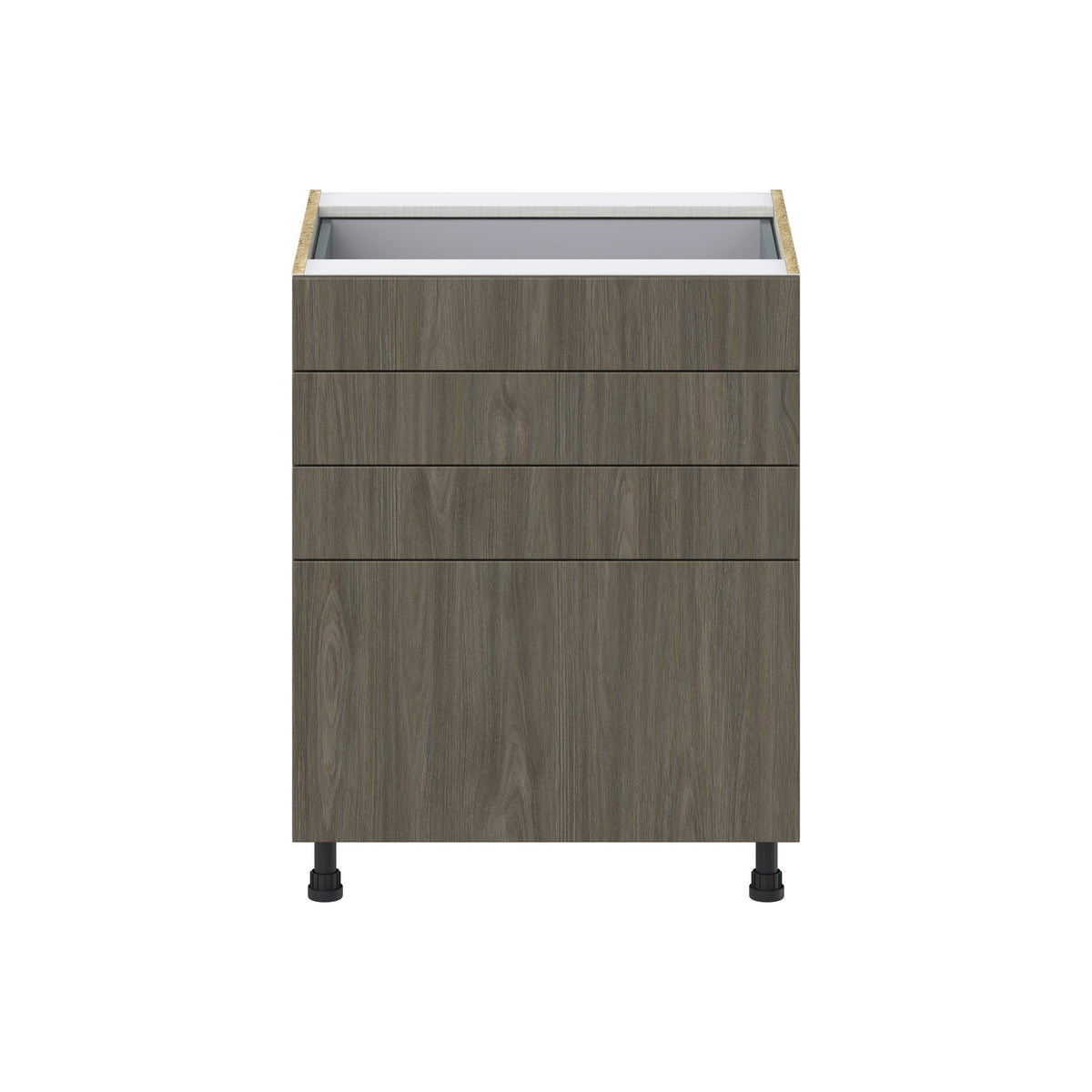 Hugo&Borg Savane 27-in W x 34.5-in H x 24-in D Textmel 4-Drawer Base Fully Assembled Cabinet (Flat Panel Style)