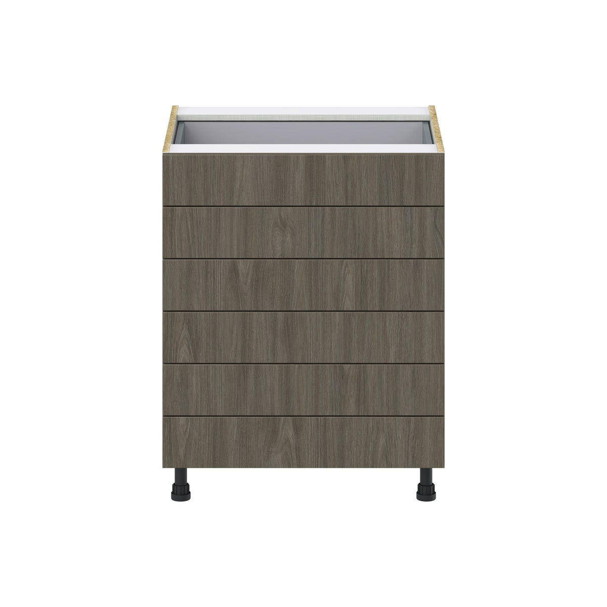 Hugo&Borg Savane 27-in W x 34.5-in H x 24-in D Textmel 6-Drawer Base Fully Assembled Cabinet (Flat Panel Style)