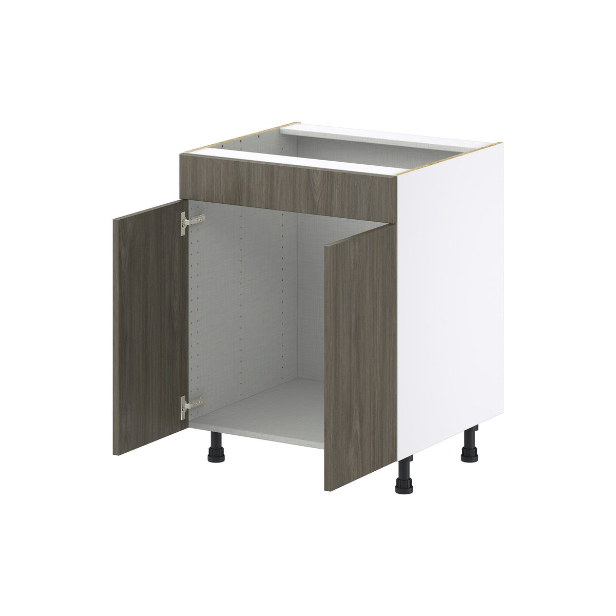 Hugo&Borg Savane 27-in W x 34.5-in H x 24-in D Textmel Sink Base Fully Assembled Cabinet (Flat Panel Slab Style)