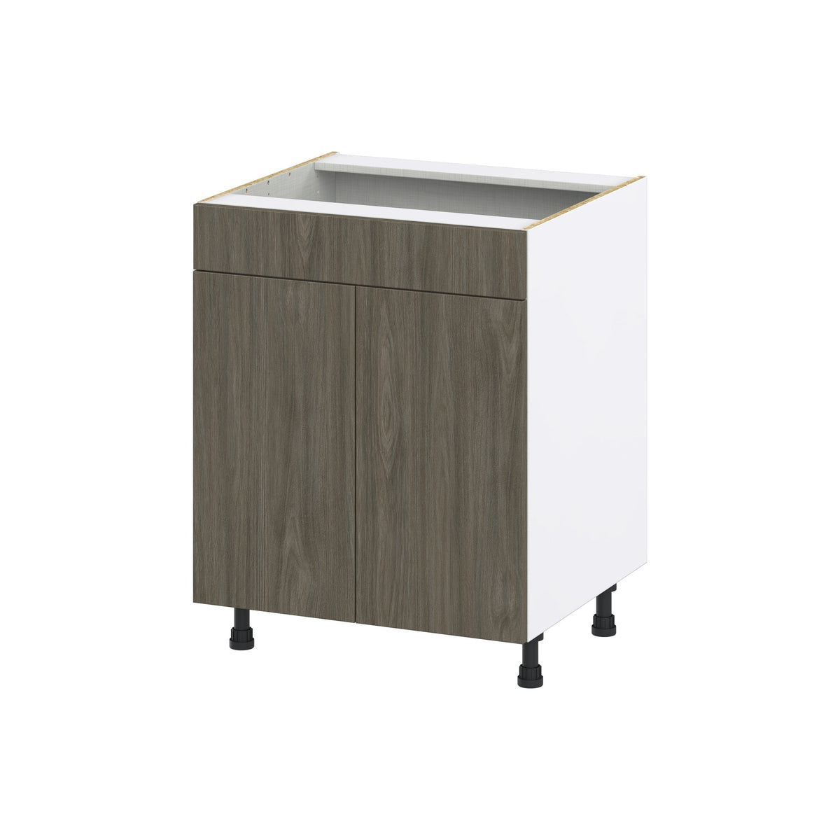 Hugo&Borg Savane 27-in W x 34.5-in H x 24-in D Textmel Sink Base Fully Assembled Cabinet (Flat Panel Slab Style)