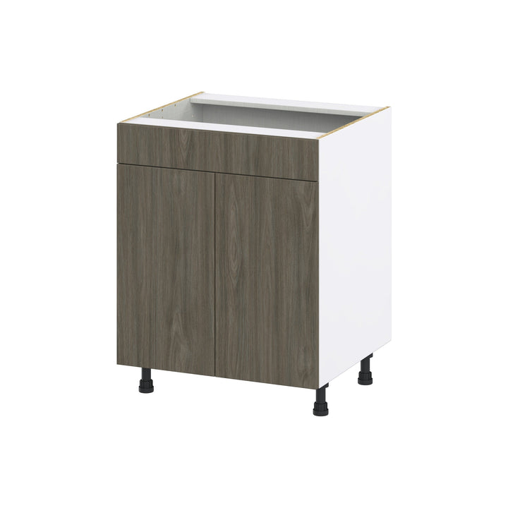 Hugo&Borg Savane 27-in W x 34.5-in H x 24-in D Textmel Sink Base Fully Assembled Cabinet (Flat Panel Slab Style)