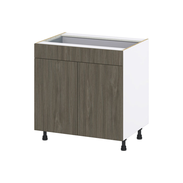 Hugo&Borg Savane 33-in W x 34.5-in H x 24-in D Textmel 1-Drawer Base Fully Assembled Cabinet (Flat Panel Slab Style)