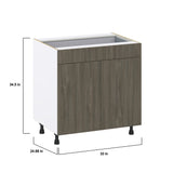 Hugo&Borg Savane 33-in W x 34.5-in H x 24-in D Textmel 1-Drawer Base Fully Assembled Cabinet (Flat Panel Slab Style)