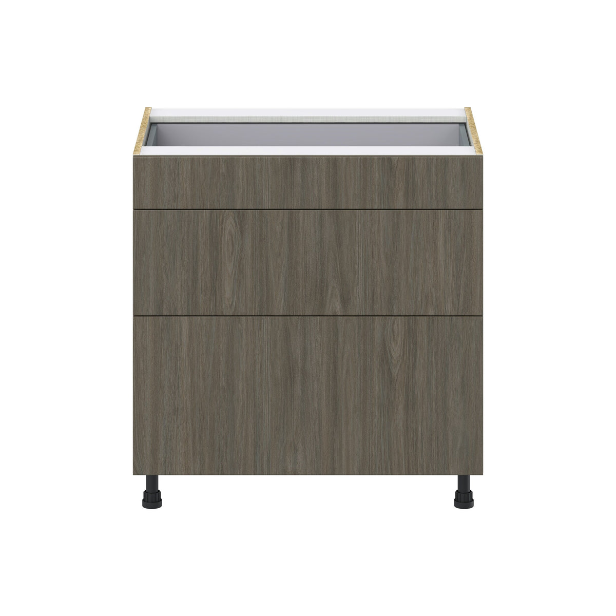 Hugo&Borg Savane 33-in W x 34.5-in H x 24-in D Textmel 3-Drawer Base Fully Assembled Cabinet (Flat Panel Style)