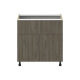 Hugo&Borg Savane 33-in W x 34.5-in H x 25-in D Textmel 1-Drawer Base Fully Assembled Cabinet (Flat Panel Slab Style)
