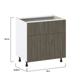 Hugo&Borg Savane 33-in W x 34.5-in H x 25-in D Textmel 1-Drawer Base Fully Assembled Cabinet (Flat Panel Slab Style)