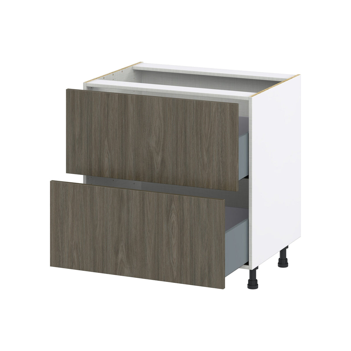 Hugo&Borg Savane 33-in W x 34.5-in H x 24-in D Textmel 2-Drawer Base Fully Assembled Cabinet (Flat Panel Style)