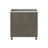Hugo&Borg Savane 33-in W x 34.5-in H x 24-in D Textmel 2-Drawer Base Fully Assembled Cabinet (Flat Panel Style)
