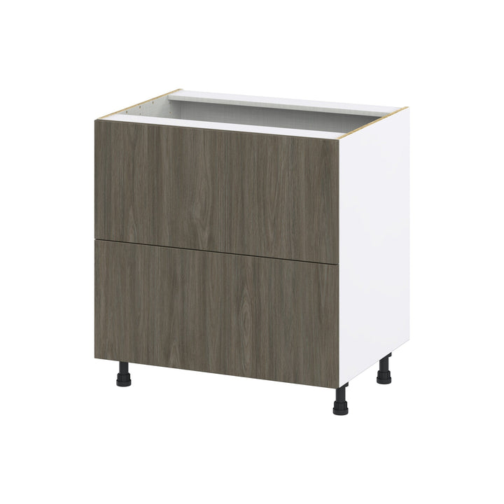 Hugo&Borg Savane 33-in W x 34.5-in H x 24-in D Textmel 2-Drawer Base Fully Assembled Cabinet (Flat Panel Style)