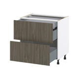 Hugo&Borg Savane 33-in W x 34.5-in H x 24-in D Textmel 3-Drawer Base Fully Assembled Cabinet (Flat Panel Style)