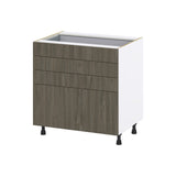 Hugo&Borg Savane 33-in W x 34.5-in H x 24-in D Textmel 4-Drawer Base Fully Assembled Cabinet (Flat Panel Style)