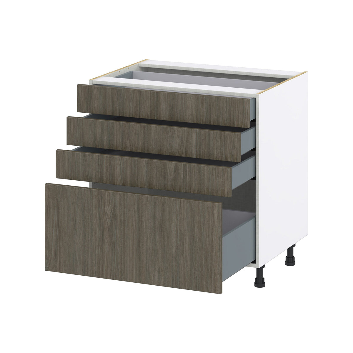 Hugo&Borg Savane 33-in W x 34.5-in H x 24-in D Textmel 4-Drawer Base Fully Assembled Cabinet (Flat Panel Style)