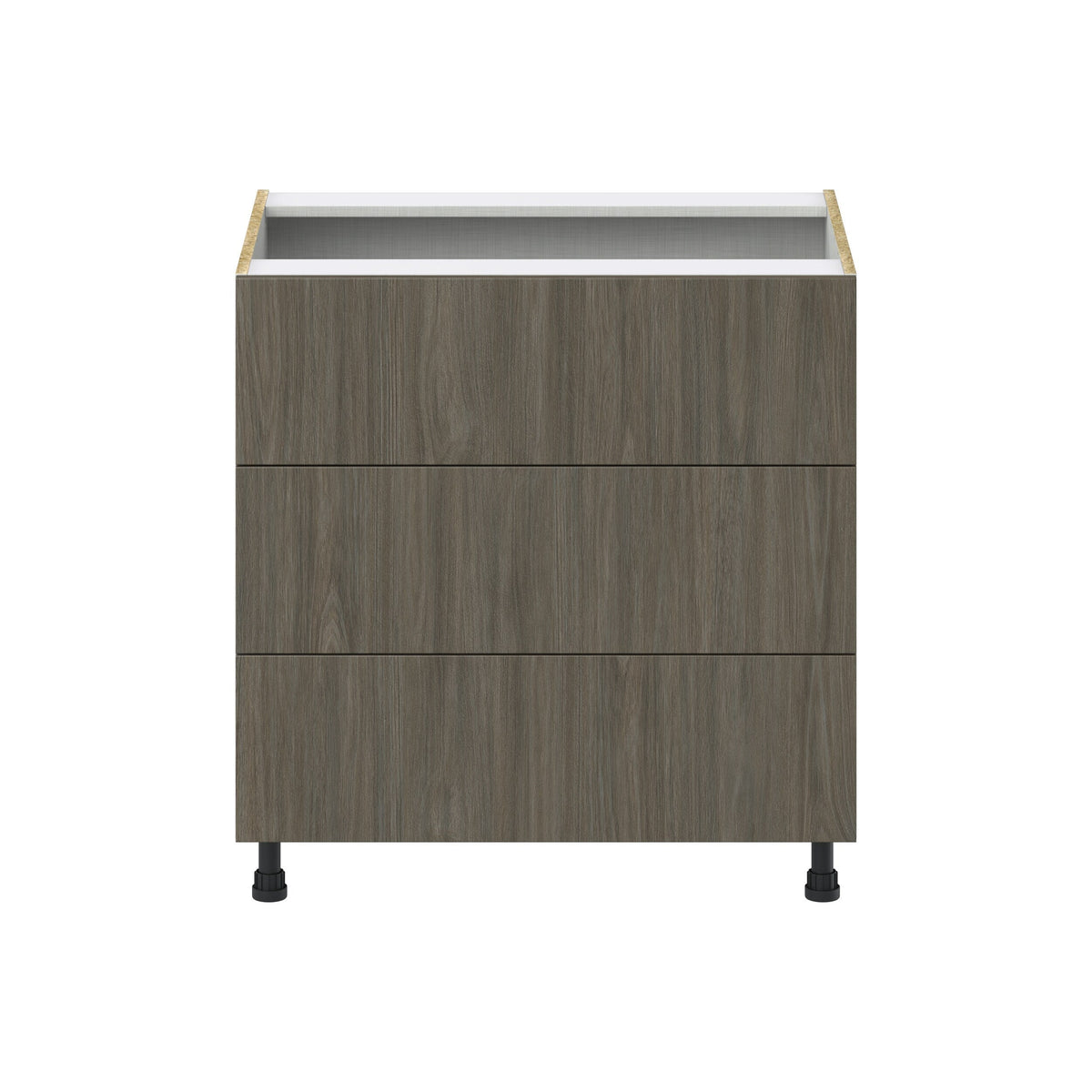 Hugo&Borg Savane 33-in W x 34.5-in H x 24-in D Textmel 3-Drawer Base Fully Assembled Cabinet (Flat Panel Style)