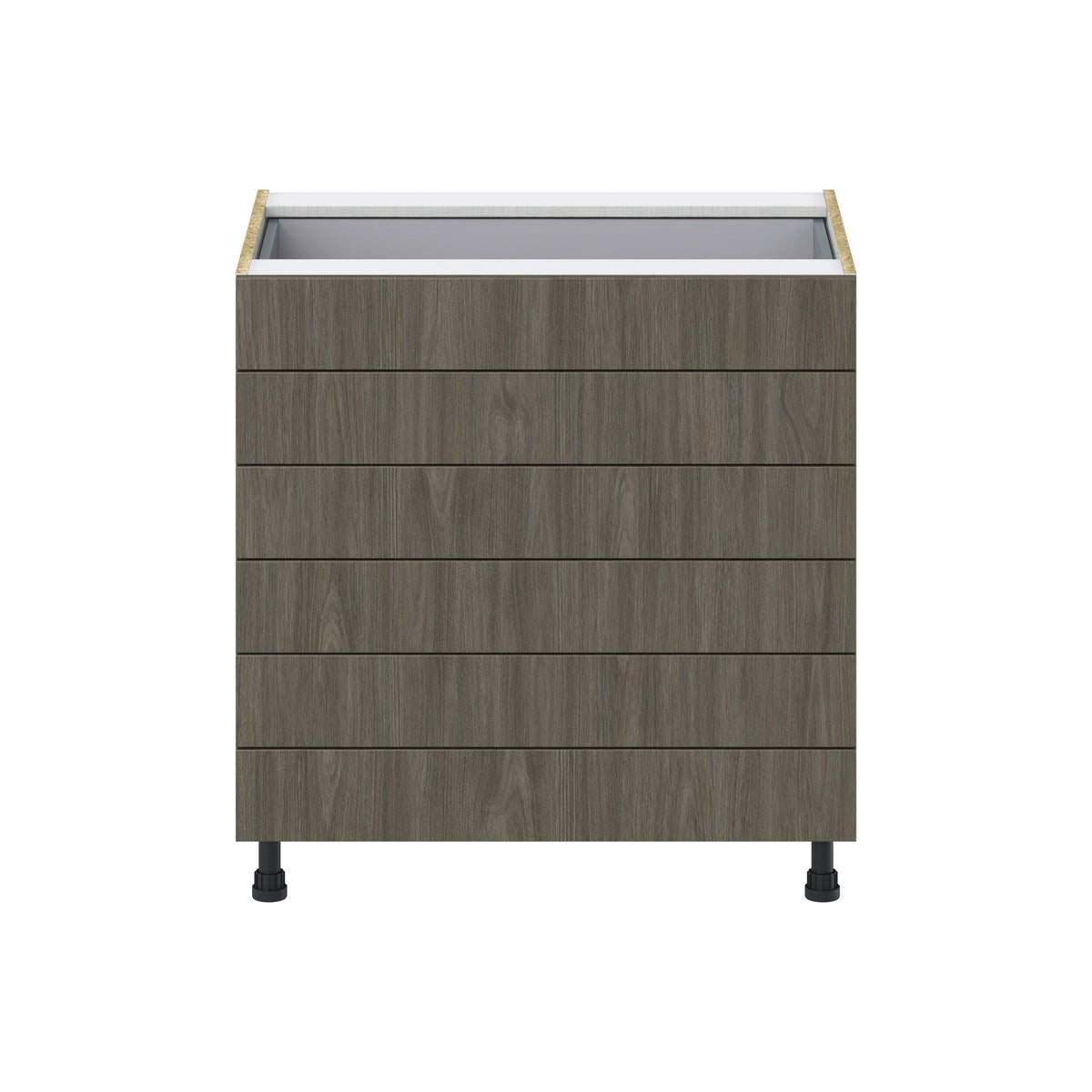 Hugo&Borg Savane 33-in W x 34.5-in H x 24-in D Textmel 6-Drawer Base Fully Assembled Cabinet (Flat Panel Style)