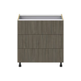 Hugo&Borg Savane 33-in W x 34.5-in H x 24-in D Textmel 4-Drawer Base Fully Assembled Cabinet (Flat Panel Style)