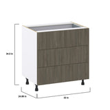 Hugo&Borg Savane 33-in W x 34.5-in H x 24-in D Textmel 4-Drawer Base Fully Assembled Cabinet (Flat Panel Style)