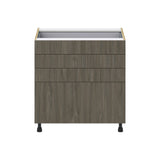Hugo&Borg Savane 33-in W x 34.5-in H x 24-in D Textmel 4-Drawer Base Fully Assembled Cabinet (Flat Panel Style)