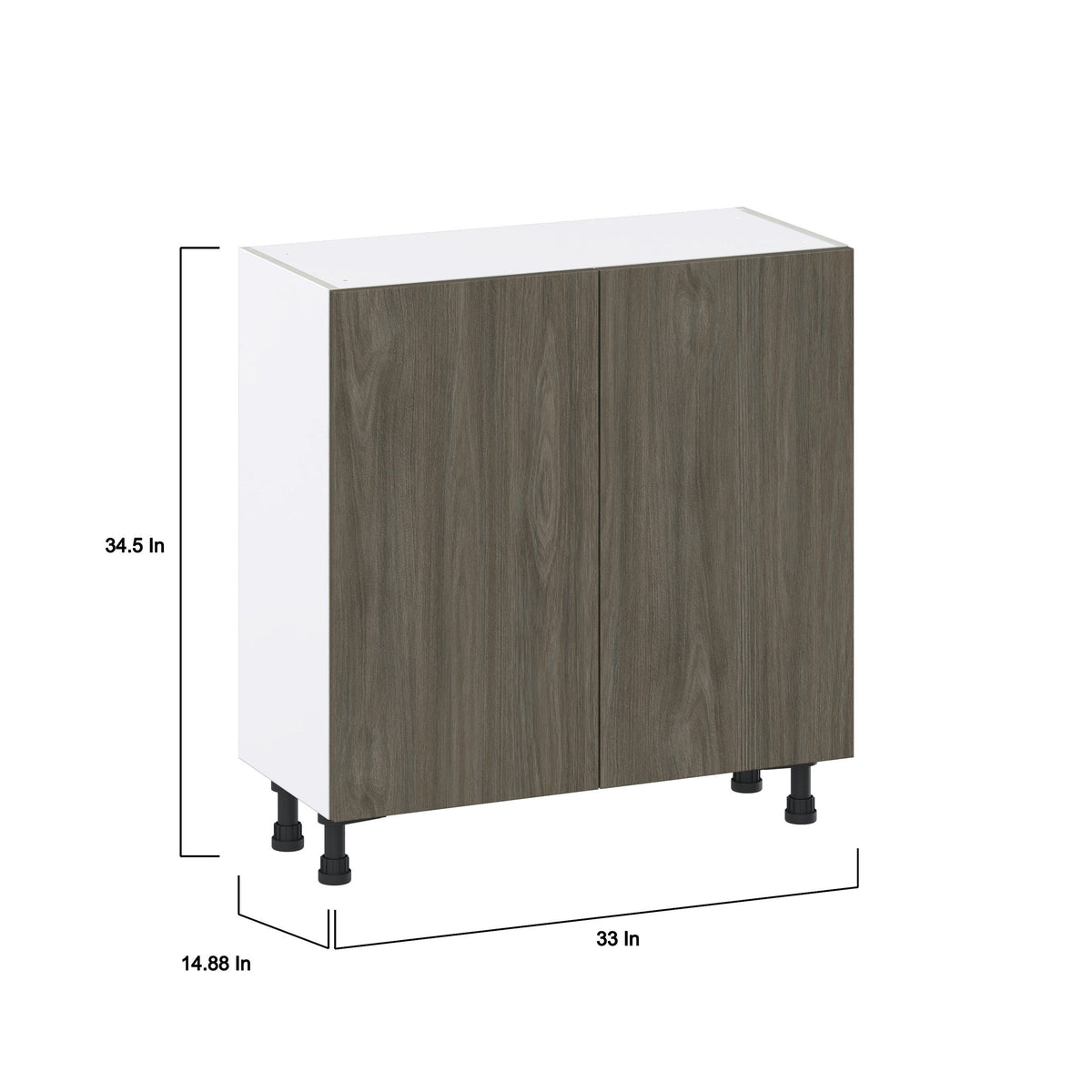 Hugo&Borg Savane 33-in W x 34.5-in H x 14-in D Textmel Base Fully Assembled Cabinet (Flat Panel Slab Door Style)