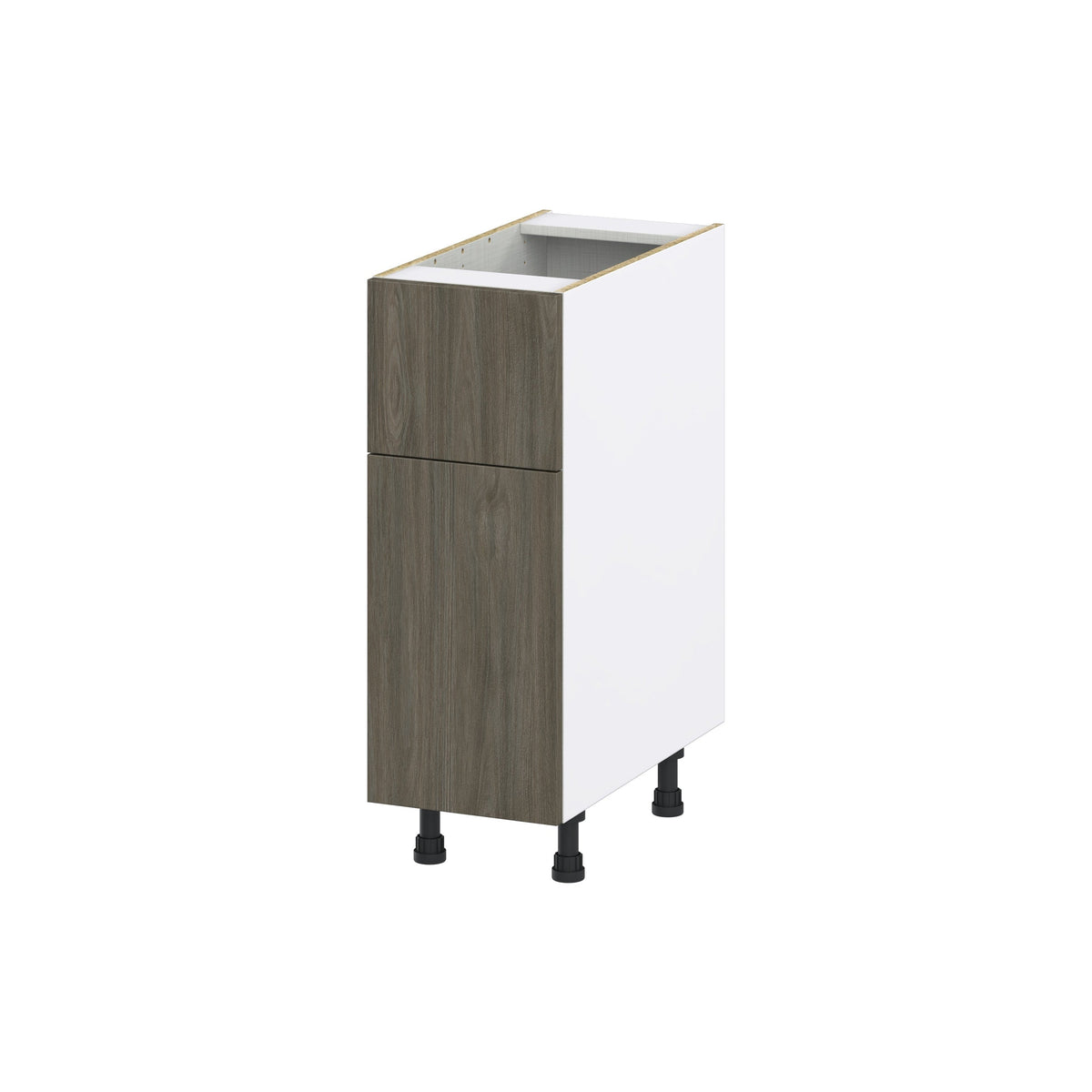 Hugo&Borg Savane 12-in W x 34.5-in H x 25-in D Textmel 1-Drawer Base Fully Assembled Cabinet (Flat Panel Slab Style)