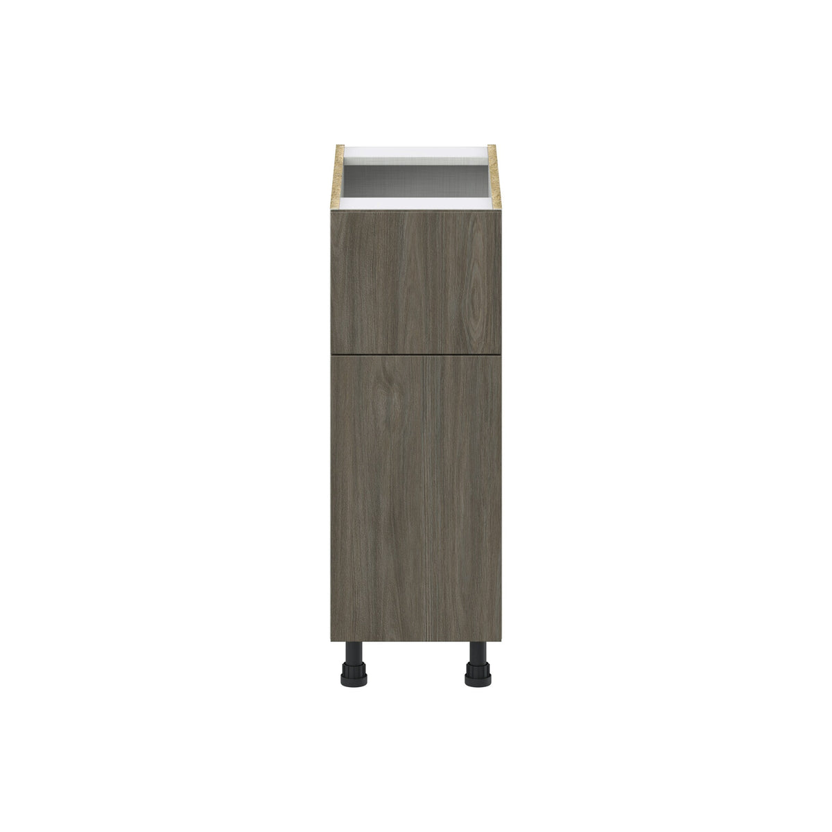 Hugo&Borg Savane 12-in W x 34.5-in H x 25-in D Textmel 1-Drawer Base Fully Assembled Cabinet (Flat Panel Slab Style)