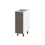 Hugo&Borg Savane 12-in W x 34.5-in H x 24-in D Textmel 3-Drawer Base Fully Assembled Cabinet (Flat Panel Style)