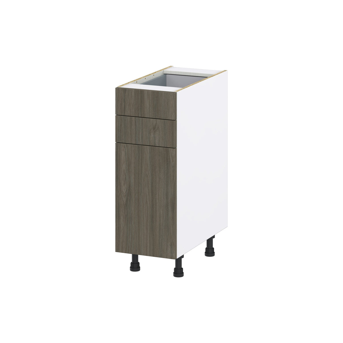 Hugo&Borg Savane 12-in W x 34.5-in H x 24-in D Textmel 2-Drawers Base Fully Assembled Cabinet (Flat Panel Slab Style)