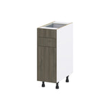 Hugo&Borg Savane 12-in W x 34.5-in H x 24-in D Textmel 2-Drawers Base Fully Assembled Cabinet (Flat Panel Slab Style)