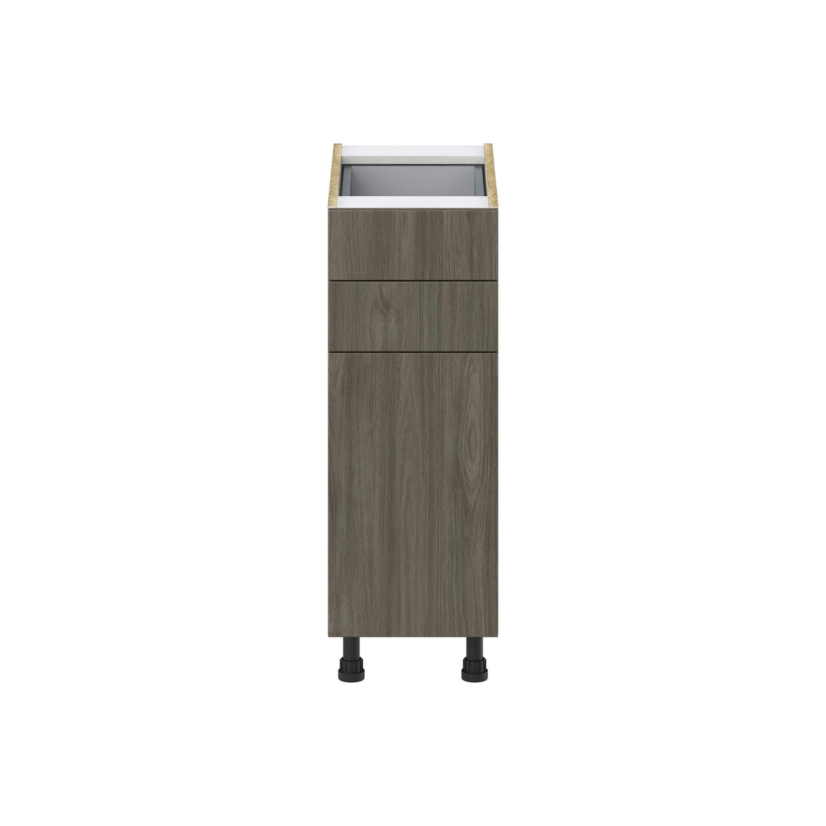Hugo&Borg Savane 12-in W x 34.5-in H x 24-in D Textmel 2-Drawers Base Fully Assembled Cabinet (Flat Panel Slab Style)