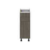 Hugo&Borg Savane 12-in W x 34.5-in H x 24-in D Textmel 2-Drawers Base Fully Assembled Cabinet (Flat Panel Slab Style)