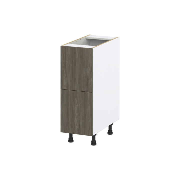 Hugo&Borg Savane 12-in W x 34.5-in H x 24-in D Textmel 2-Drawer Base Fully Assembled Cabinet (Flat Panel Style)