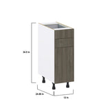 Hugo&Borg Savane 12-in W x 34.5-in H x 24-in D Textmel 2-Drawers Base Fully Assembled Cabinet (Flat Panel Slab Style)