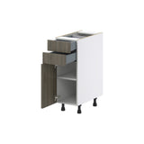 Hugo&Borg Savane 12-in W x 34.5-in H x 24-in D Textmel 2-Drawers Base Fully Assembled Cabinet (Flat Panel Slab Style)