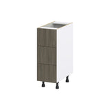 Hugo&Borg Savane 12-in W x 34.5-in H x 24-in D Textmel 3-Drawer Base Fully Assembled Cabinet (Flat Panel Style)