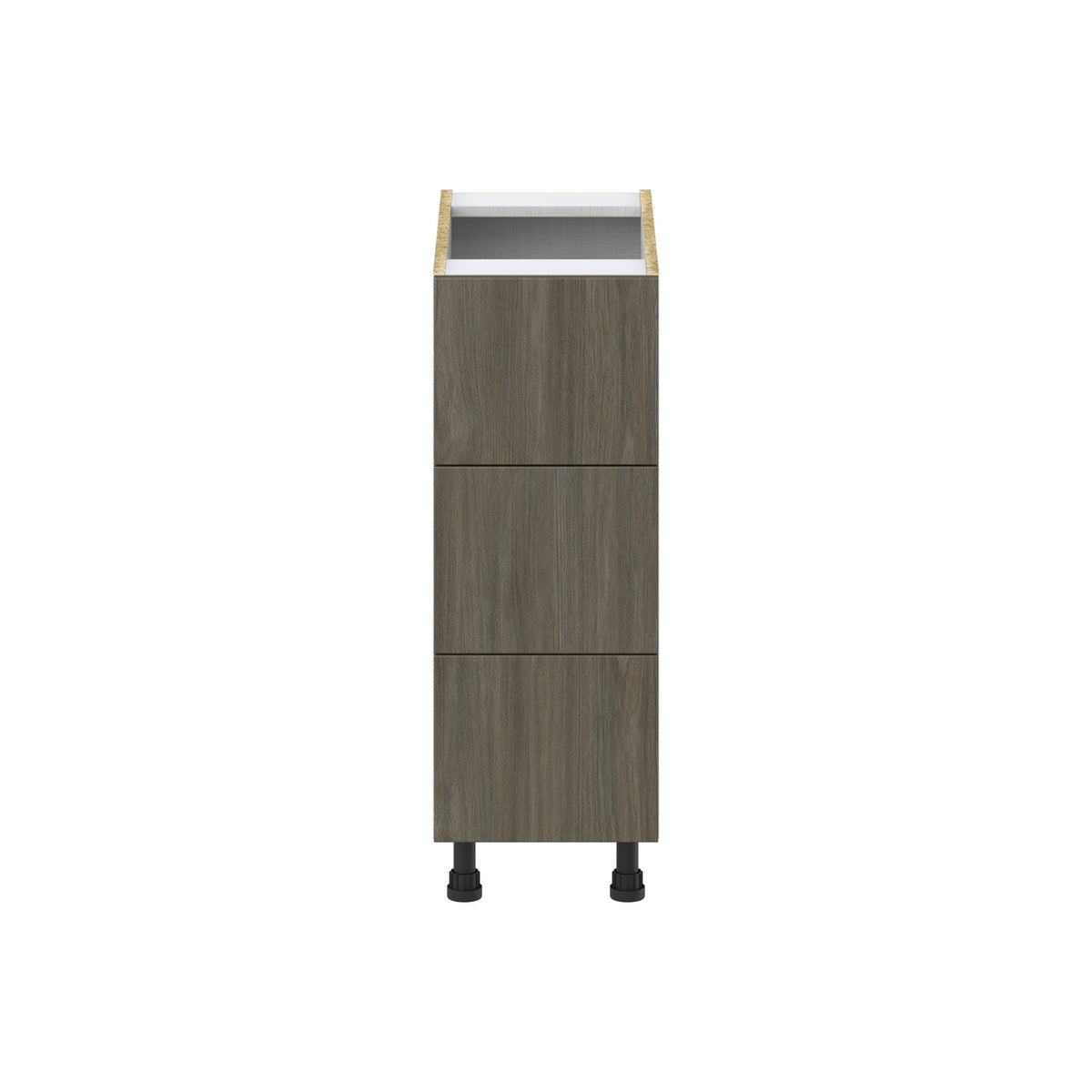 Hugo&Borg Savane 12-in W x 34.5-in H x 24-in D Textmel 3-Drawer Base Fully Assembled Cabinet (Flat Panel Style)
