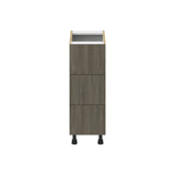 Hugo&Borg Savane 12-in W x 34.5-in H x 24-in D Textmel 3-Drawer Base Fully Assembled Cabinet (Flat Panel Style)
