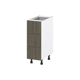 Hugo&Borg Savane 12-in W x 34.5-in H x 24-in D Textmel 4-Drawer Base Fully Assembled Cabinet (Flat Panel Style)