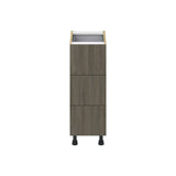 Hugo&Borg Savane 12-in W x 34.5-in H x 24-in D Textmel 4-Drawer Base Fully Assembled Cabinet (Flat Panel Style)