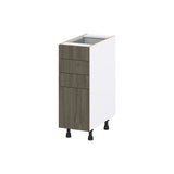 Hugo&Borg Savane 12-in W x 34.5-in H x 24-in D Textmel 4-Drawer Base Fully Assembled Cabinet (Flat Panel Style)