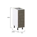 Hugo&Borg Savane 12-in W x 34.5-in H x 24-in D Textmel 6-Drawer Base Fully Assembled Cabinet (Flat Panel Style)