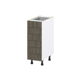Hugo&Borg Savane 12-in W x 34.5-in H x 24-in D Textmel 6-Drawer Base Fully Assembled Cabinet (Flat Panel Style)
