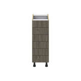 Hugo&Borg Savane 12-in W x 34.5-in H x 24-in D Textmel 6-Drawer Base Fully Assembled Cabinet (Flat Panel Style)