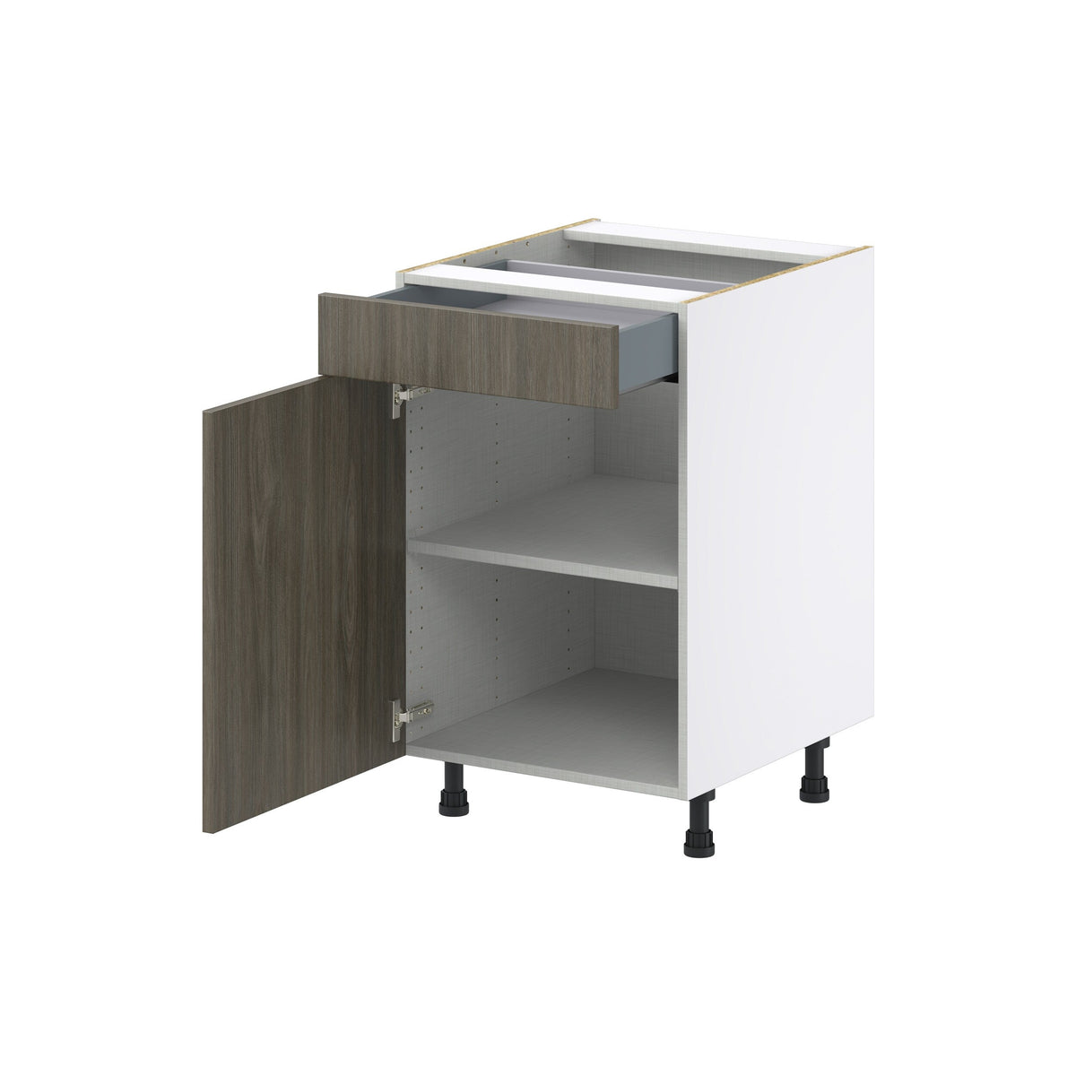 Hugo&Borg Savane 21-in W x 34.5-in H x 24-in D Textmel 1-Drawer Base Fully Assembled Cabinet (Flat Panel Slab Style)