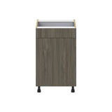 Hugo&Borg Savane 21-in W x 34.5-in H x 24-in D Textmel 1-Drawer Base Fully Assembled Cabinet (Flat Panel Slab Style)