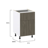 Hugo&Borg Savane 21-in W x 34.5-in H x 25-in D Textmel 1-Drawer Base Fully Assembled Cabinet (Flat Panel Slab Style)