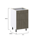 Hugo&Borg Savane 21-in W x 34.5-in H x 24-in D Textmel 3-Drawer Base Fully Assembled Cabinet (Flat Panel Style)