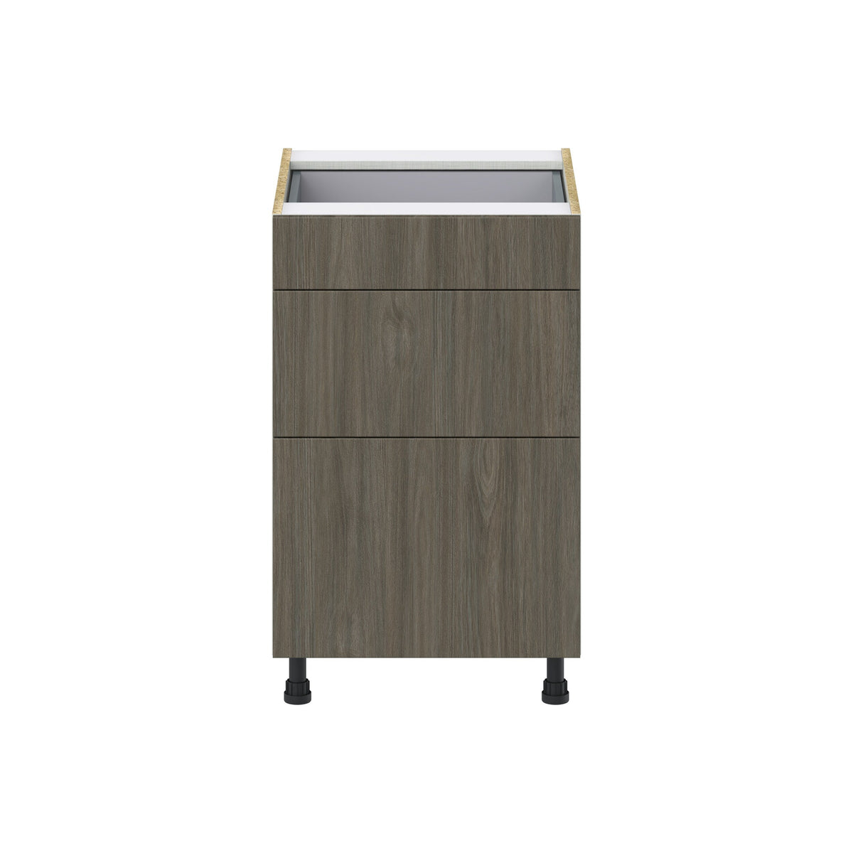 Hugo&Borg Savane 21-in W x 34.5-in H x 24-in D Textmel 3-Drawer Base Fully Assembled Cabinet (Flat Panel Style)