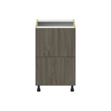 Hugo&Borg Savane 21-in W x 34.5-in H x 24-in D Textmel 2-Drawer Base Fully Assembled Cabinet (Flat Panel Style)