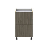 Hugo&Borg Savane 21-in W x 34.5-in H x 24-in D Textmel 3-Drawer Base Fully Assembled Cabinet (Flat Panel Style)