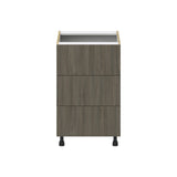 Hugo&Borg Savane 21-in W x 34.5-in H x 24-in D Textmel 3-Drawer Base Fully Assembled Cabinet (Flat Panel Style)